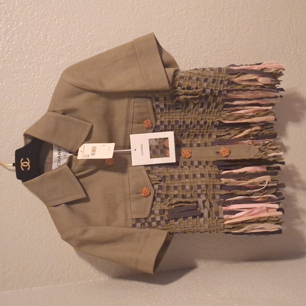 Chanel size 38 jacket khaki